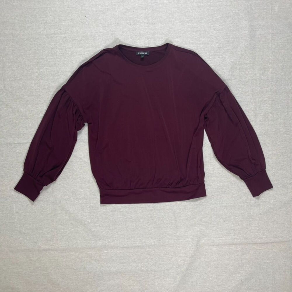 Express | Burgundy Balloon Sleeve Top | Small